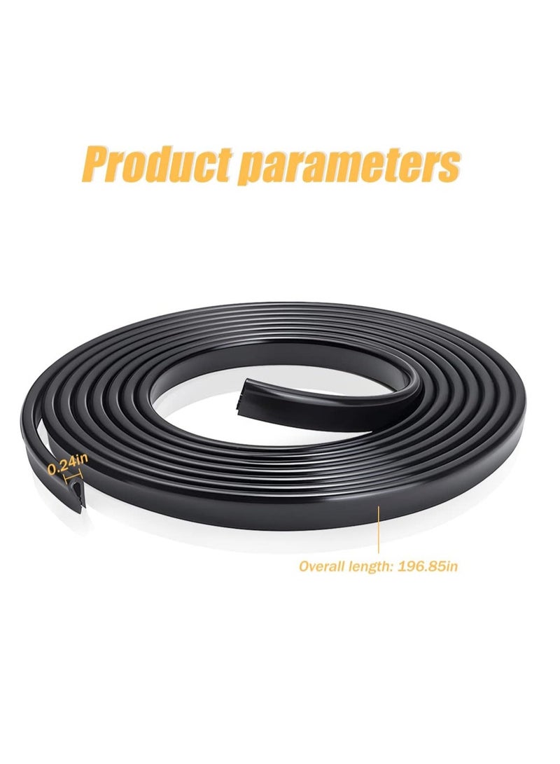 KASTWAVE Car Door Edge Guards  5m Black Sealed Door Edge Protection Anti-Collision Protector Strips Guards Anti-Scratch Trim Molding Auto Accessories Universal for Most Cars  - Image 2