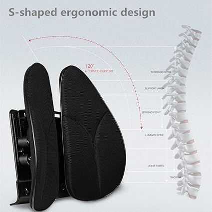 AMPLIN Lumbar Back Support,Spine Alignment,Back Pain Reliever, Posture Corrector, Height-Adjustable, Elastic System with Steel Reinforcement, Best Gift for Car, Home, and Office Use || Pack of 1 - Image 5