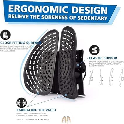 AMPLIN Lumbar Back Support,Spine Alignment,Back Pain Reliever, Posture Corrector, Height-Adjustable, Elastic System with Steel Reinforcement, Best Gift for Car, Home, and Office Use || Pack of 1 - Image 3