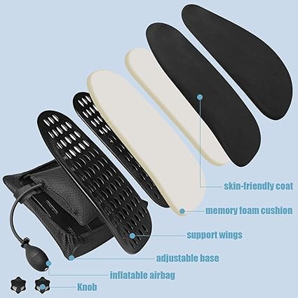 AMPLIN Lumbar Back Support,Spine Alignment,Back Pain Reliever, Posture Corrector, Height-Adjustable, Elastic System with Steel Reinforcement, Best Gift for Car, Home, and Office Use || Pack of 1 - Image 4