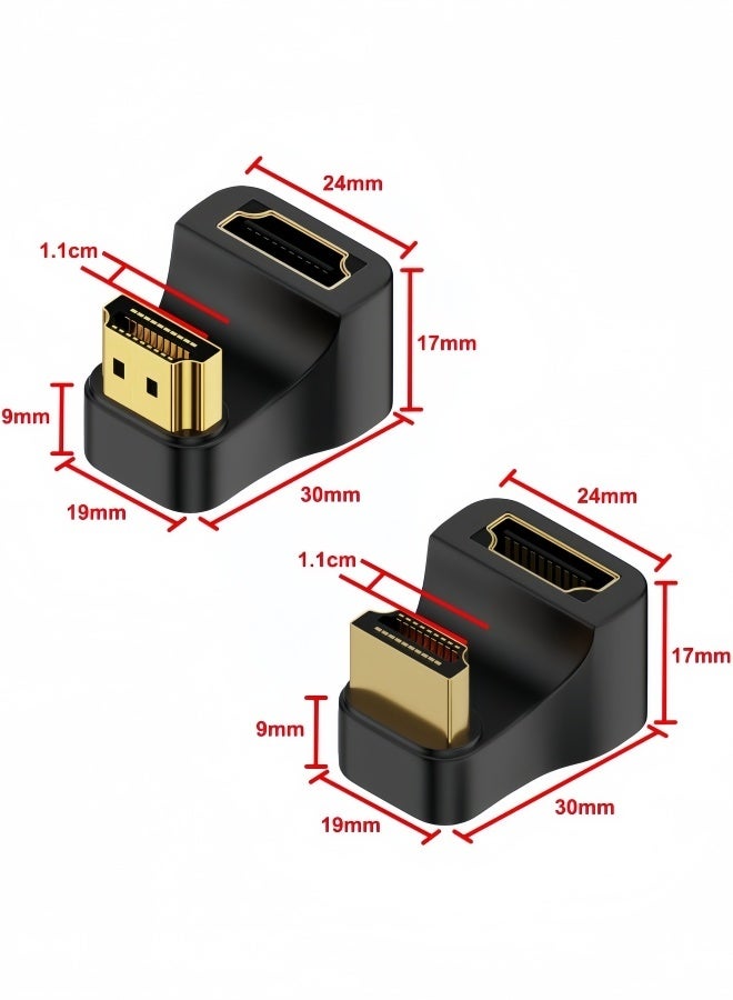 الصفحة الرئيسية محول HDMI 2.1 من ذكر إلى أنثى على شكل حرف U بزاوية 180 درجة، 2 قطعة، 8K@60Hz، موصل بزاوية 360 درجة لأجهزة التلفزيون عالية الدقة (HDTV) وأجهزة الكمبيوتر المحمولة وشاشات الكمبيوتر الشخصي وأجهزة العرض (1 موصل أمامي + 1 موصل خلفي) - Image 2