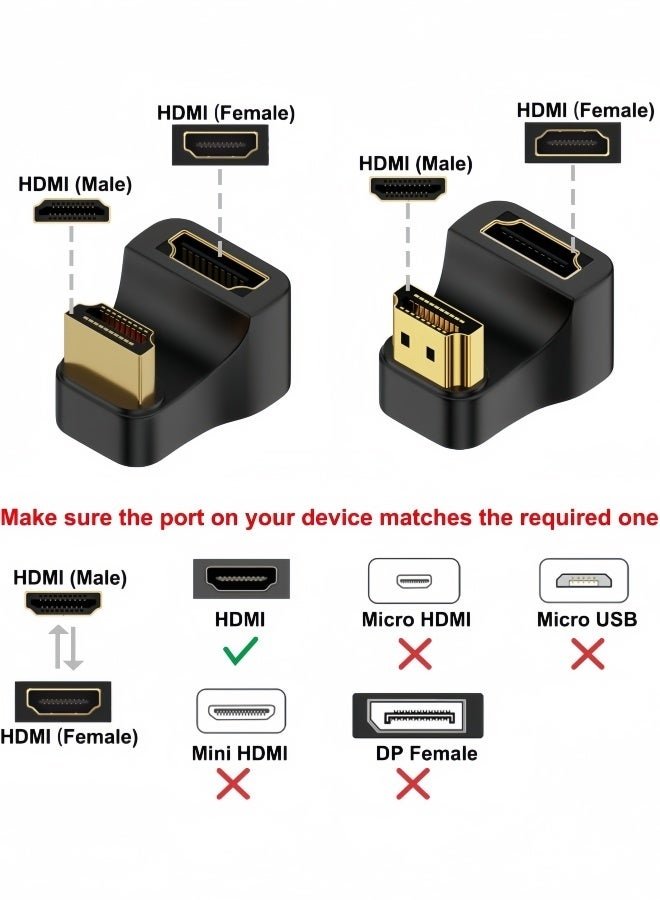 الصفحة الرئيسية محول HDMI 2.1 من ذكر إلى أنثى على شكل حرف U بزاوية 180 درجة، 2 قطعة، 8K@60Hz، موصل بزاوية 360 درجة لأجهزة التلفزيون عالية الدقة (HDTV) وأجهزة الكمبيوتر المحمولة وشاشات الكمبيوتر الشخصي وأجهزة العرض (1 موصل أمامي + 1 موصل خلفي) - Image 3