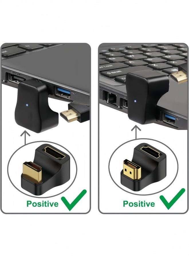 الصفحة الرئيسية محول HDMI 2.1 من ذكر إلى أنثى على شكل حرف U بزاوية 180 درجة، 2 قطعة، 8K@60Hz، موصل بزاوية 360 درجة لأجهزة التلفزيون عالية الدقة (HDTV) وأجهزة الكمبيوتر المحمولة وشاشات الكمبيوتر الشخصي وأجهزة العرض (1 موصل أمامي + 1 موصل خلفي) - Image 4