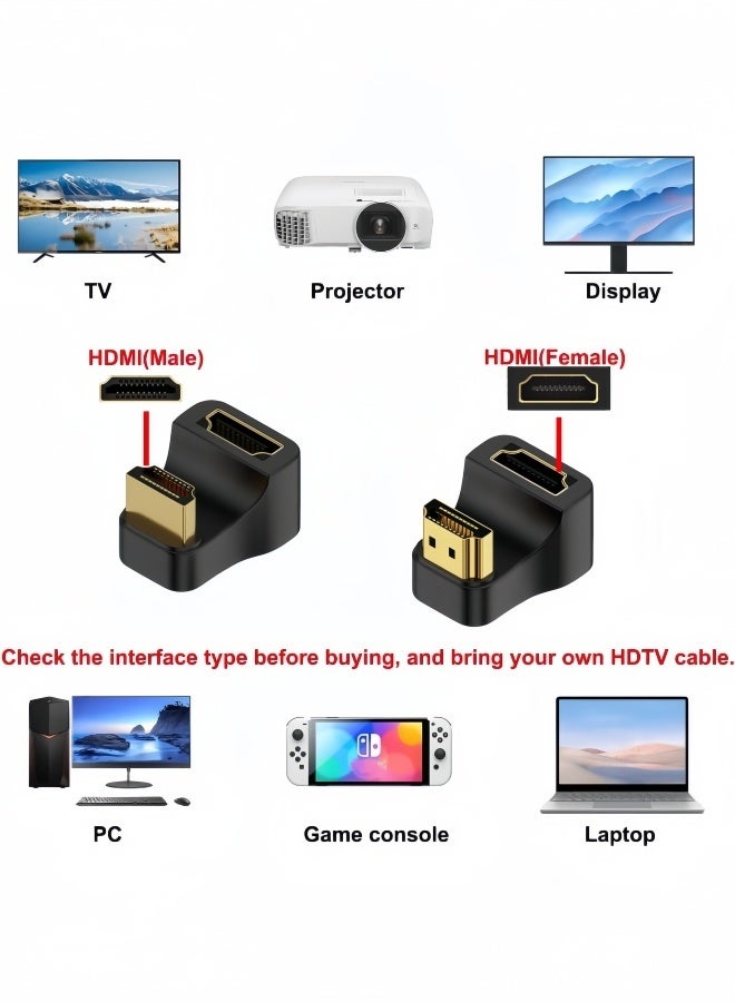 الصفحة الرئيسية محول HDMI 2.1 من ذكر إلى أنثى على شكل حرف U بزاوية 180 درجة، 2 قطعة، 8K@60Hz، موصل بزاوية 360 درجة لأجهزة التلفزيون عالية الدقة (HDTV) وأجهزة الكمبيوتر المحمولة وشاشات الكمبيوتر الشخصي وأجهزة العرض (1 موصل أمامي + 1 موصل خلفي) - Image 5