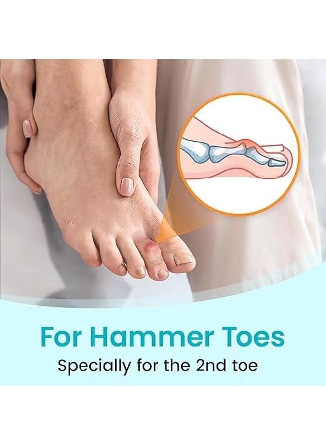 ٦ قطع من ضمادات تقويم أصابع القدم المطرقية، ضمادات تقويم أصابع القدم المطرقية للنساء والرجال، جبيرة أصابع القدم مع صفيحة ألومنيوم مدمجة، ضمادات قماشية قابلة لإعادة الاستخدام لأصابع القدم المطرقية المكسورة والمتداخلة والملتوية، وتصحيح انحراف إبهام القدم. - Image 3