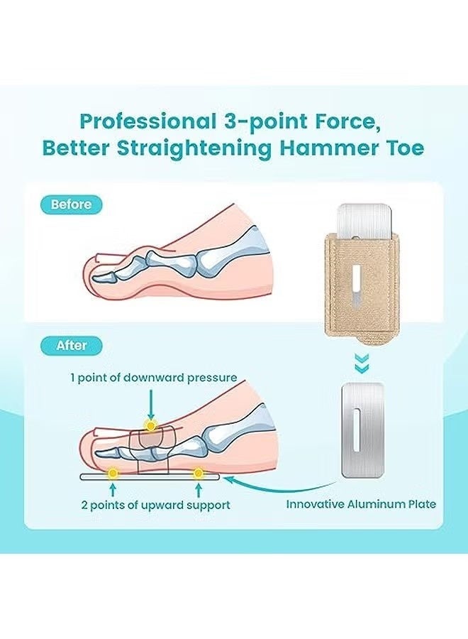 ٦ قطع من ضمادات تقويم أصابع القدم المطرقية، ضمادات تقويم أصابع القدم المطرقية للنساء والرجال، جبيرة أصابع القدم مع صفيحة ألومنيوم مدمجة، ضمادات قماشية قابلة لإعادة الاستخدام لأصابع القدم المطرقية المكسورة والمتداخلة والملتوية، وتصحيح انحراف إبهام القدم. - Image 5