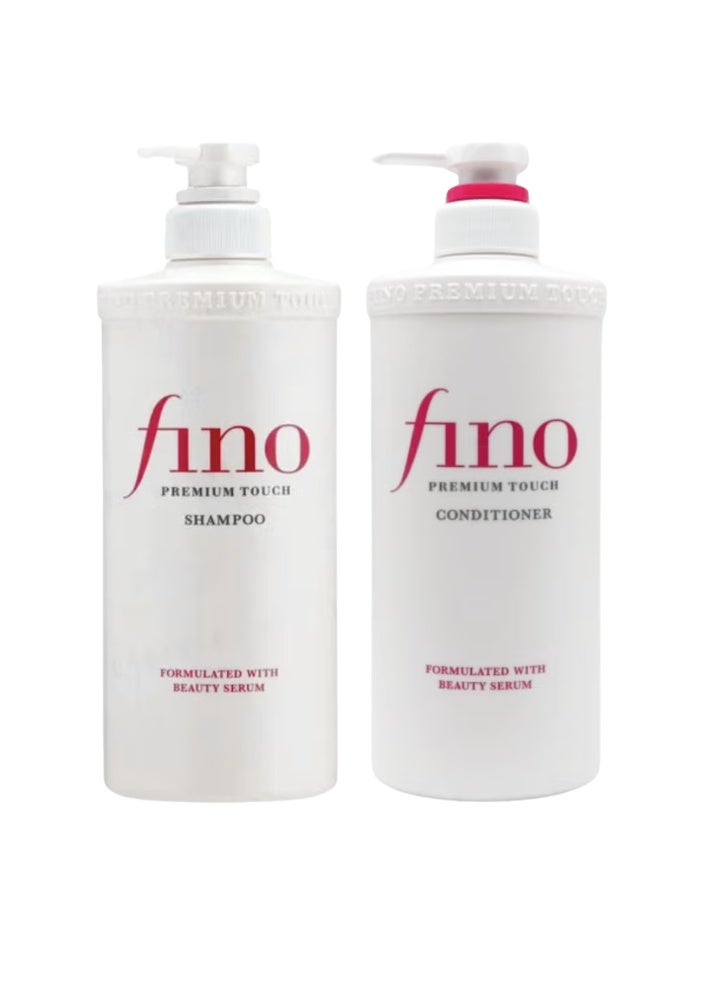 فينو بريميوم تاتش شامبو وبلسم 550 مل – مجموعة عناية بالشعر لترطيب عميق وتغذية الشعر الجاف والتالف - Image 1