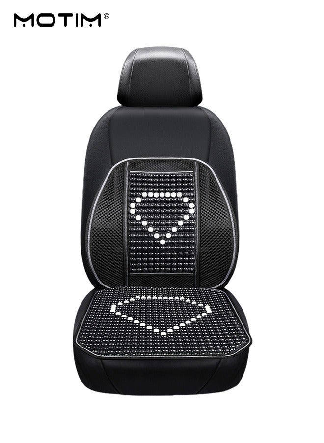 موتيم 2 قطعة/مجموعة غطاء مقعد السيارة الأمامي مصنوع من خرز خشبي، واقي مقعد السيارة للتدليك قابل للتنفس، غطاء وسادة مقعد مهوى، وسادة مقعد عالمية مناسبة لجميع الفصول تناسب 95% من المركبات مناسبة للسيارات والشاحنات وسيارات الدفع الرباعي أو الشاحنات الصغيرة - Image 2