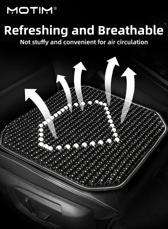 موتيم 2 قطعة/مجموعة غطاء مقعد السيارة الأمامي مصنوع من خرز خشبي، واقي مقعد السيارة للتدليك قابل للتنفس، غطاء وسادة مقعد مهوى، وسادة مقعد عالمية مناسبة لجميع الفصول تناسب 95% من المركبات مناسبة للسيارات والشاحنات وسيارات الدفع الرباعي أو الشاحنات الصغيرة - Image 4