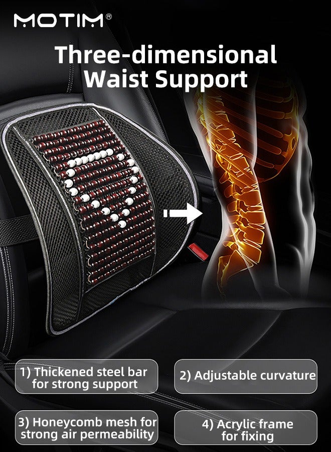 موتيم 2 قطعة/مجموعة غطاء مقعد السيارة الأمامي مصنوع من خرز خشبي، واقي مقعد السيارة للتدليك قابل للتنفس، غطاء وسادة مقعد مهوى، وسادة مقعد عالمية مناسبة لجميع الفصول تناسب 95% من المركبات مناسبة للسيارات والشاحنات وسيارات الدفع الرباعي أو الشاحنات الصغيرة - Image 3