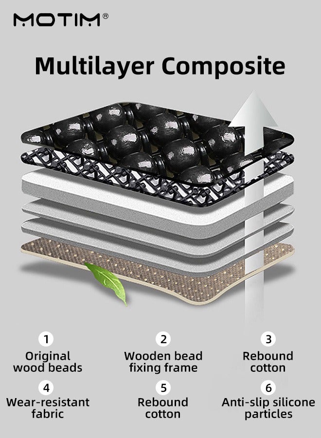 موتيم 2 قطعة/مجموعة غطاء مقعد السيارة الأمامي مصنوع من خرز خشبي، واقي مقعد السيارة للتدليك قابل للتنفس، غطاء وسادة مقعد مهوى، وسادة مقعد عالمية مناسبة لجميع الفصول تناسب 95% من المركبات مناسبة للسيارات والشاحنات وسيارات الدفع الرباعي أو الشاحنات الصغيرة - Image 5