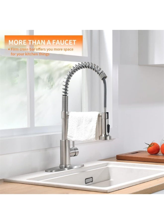 صنبور مطبخ حديث بمقبض واحد مع رذاذ سحب للأسفل، صنبور حوض المطبخ (الحجم: أ) - Image 5