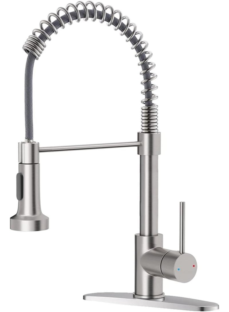 صنبور مطبخ حديث بمقبض واحد مع رذاذ سحب للأسفل، صنبور حوض المطبخ (الحجم: أ) - Image 1