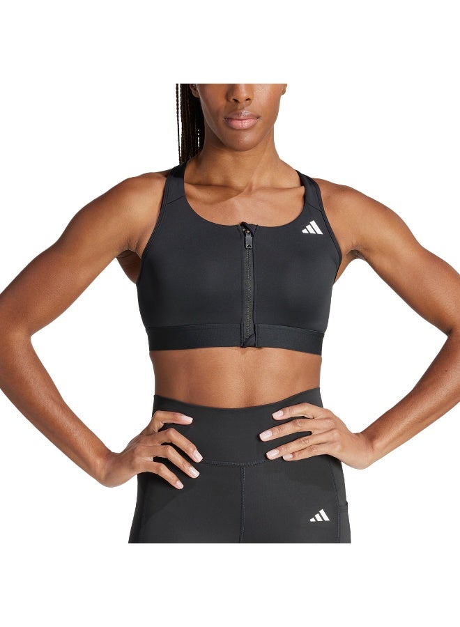 Adidas Powerreact Training Medium-Support Zip Bra - Image 1
