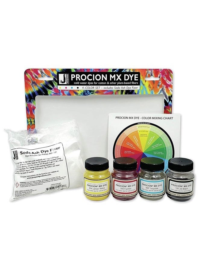 Jacquard Procion Tie Dye Powder 4-Color Set 2/3oz Jars - Powder Dye for Tie Dye - Permanent & Washfast Powder Tie Dye - Use as Ice Tie Dye Powder, Cold Water Dye for Fabric & Clothing Dye  - Image 2