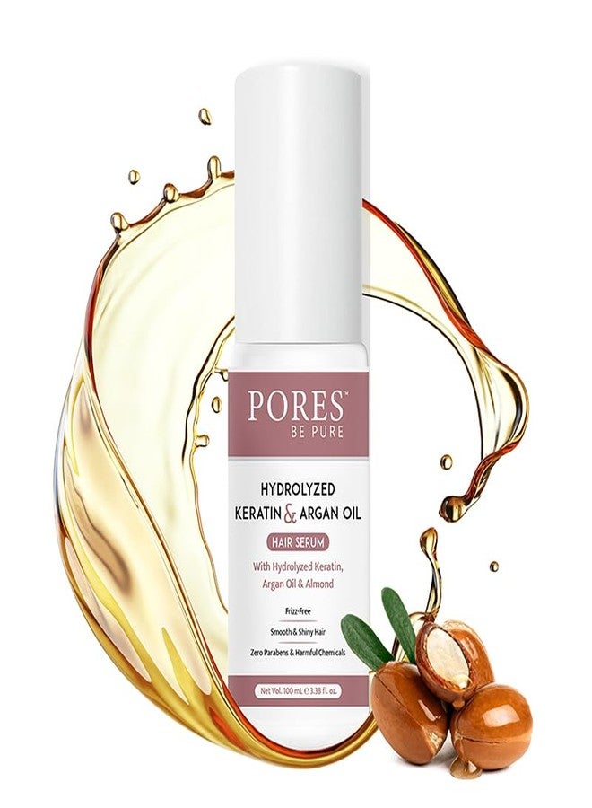 PORES Be Pure Hair Serum | Argan Oil, Keratin & Almond Oil | Anti-Frizz, Smooth & Shiny Hair | Repairs Dry & Damaged Hair | Unisex - 100ml - Image 2