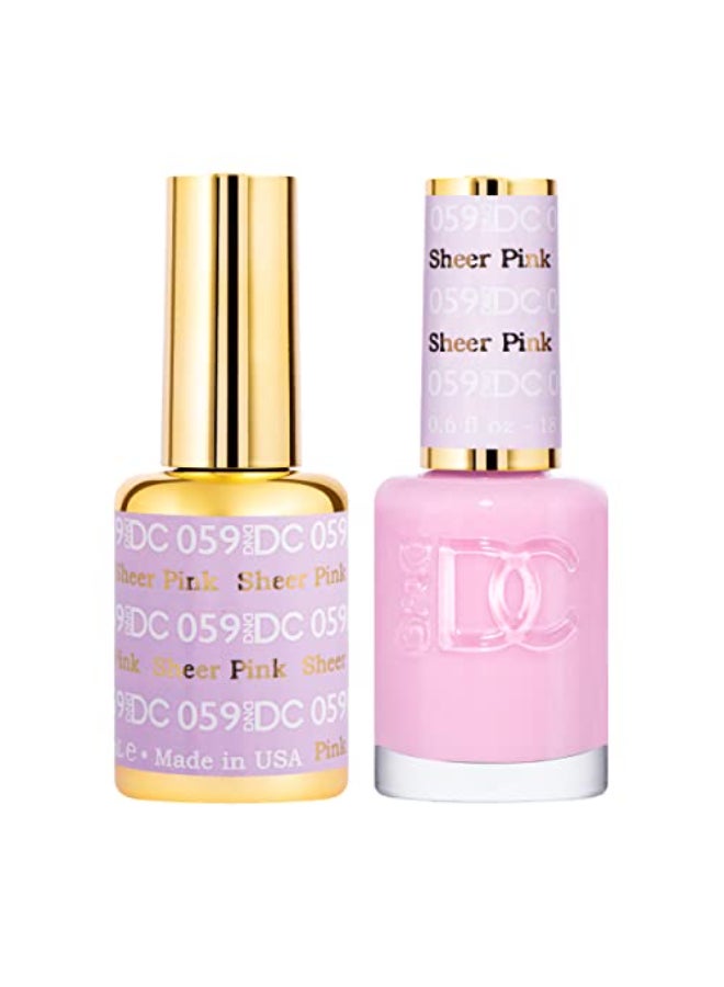 DAISY DND DND DC Gel Polish Set Pink Collection UVLED Gel Polish and Air Dry Nail Lacquer Matching ChipFree Polish Duo 059 Sheer Pink 05 Fl Oz - Image 1