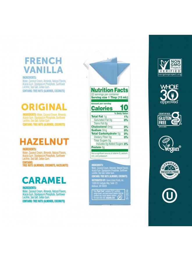 nutpods Variety Pack Coffee Creamer - Unsweetened Non Dairy Creamer - Original, French Vanilla, Hazelnut and Caramel - Keto Creamer, Whole30, Gluten Free, Non-GMO, Vegan, Sugar Free, Kosher (4-Pack) - Image 1