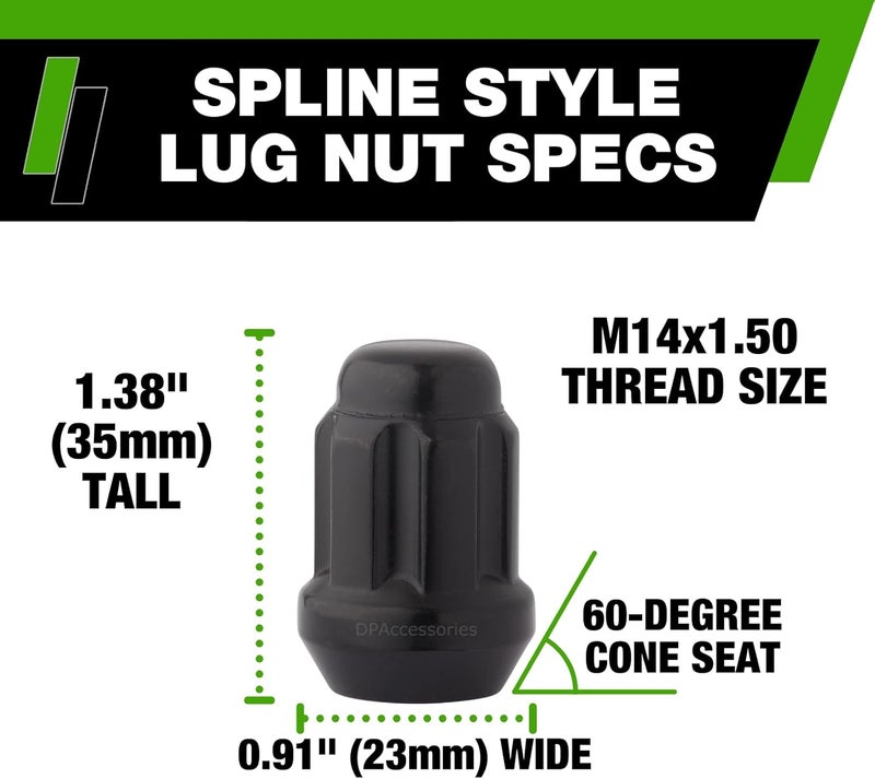 DPAccessories Black Spline Lug Nuts Set - Image 3