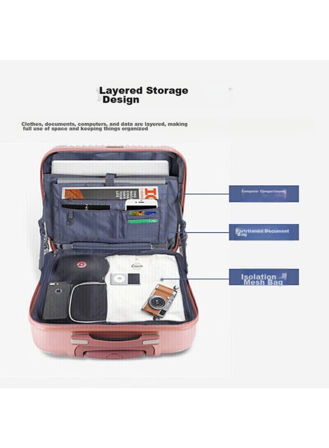 SUMMIT Samite 360-degree Wheel Trolley Case, 16-inch, For Men And Women, Small Business Carry-on Luggage, Pc338tc, Scratch-resistant, Rose Gold - Image 2
