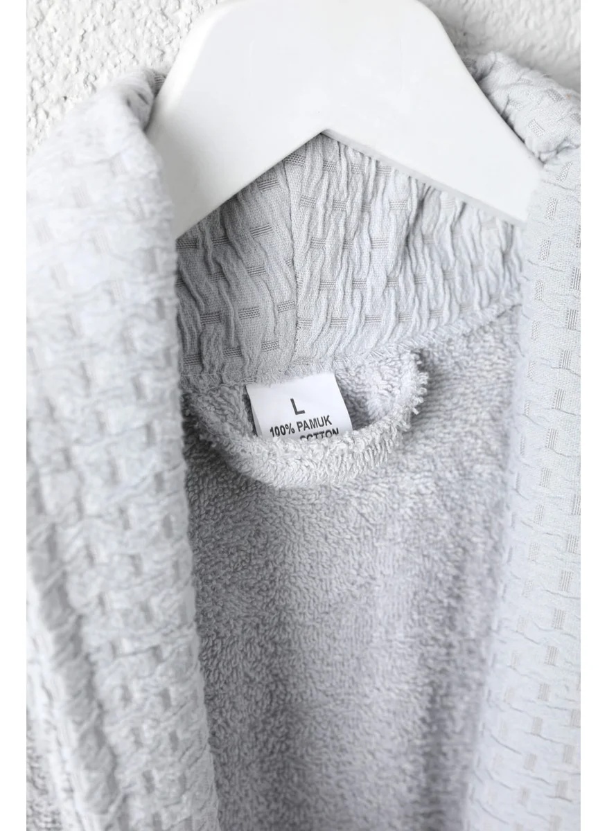 Favora Tuwa L Size Cotton Single Bathrobe Set - Gray