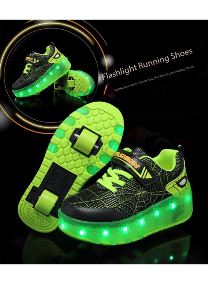 TNGames Design 4-Wheel Roller Skates, Rechargeable LED Light-Up Shoes, Convertible to Sneakers with Removable Wheels, Sizes 34 - Image 2