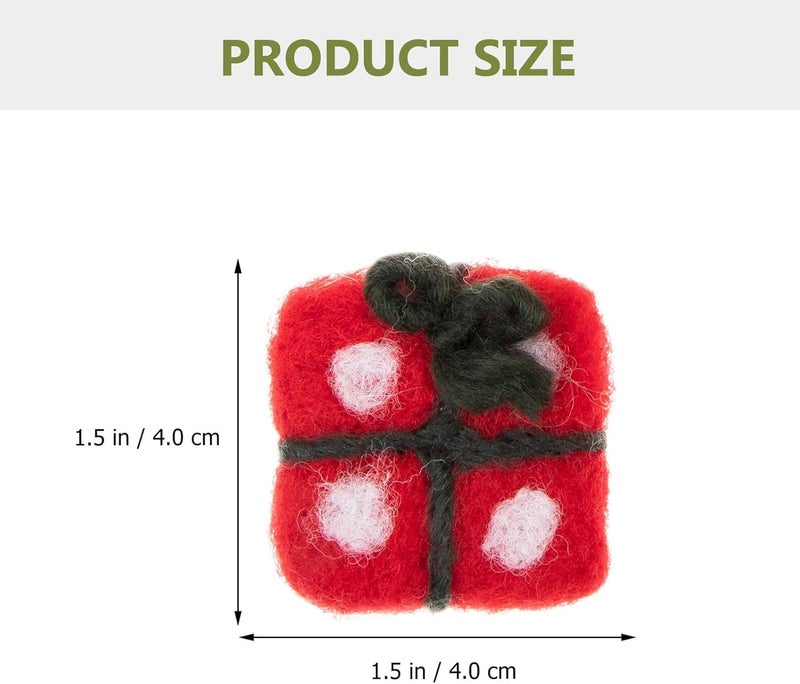 KICHOUSE 5pcs Red Wool Felt Christmas Tree Box Hanging Ornaments DIY Pendant Decorations for Holiday Wreaths and Xmas Scene Accessories - Image 2
