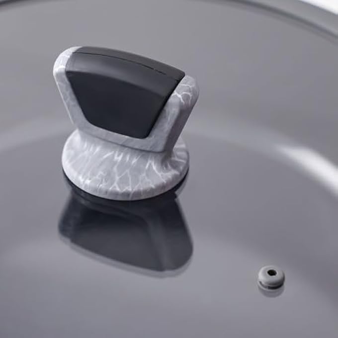 دانوب هوم مقلاة شيفس ديلايت ستيلا الضحلة مع غطاء، مقلاة غير لاصقة وخالية من حمض بيرفلورو الأوكتانويك للطهي الصحي، مقلاة عميقة فاخرة للقلي السريع، متوافقة مع أدوات الطهي بالحث، الطول 28 × العرض 8 سم - Image 4