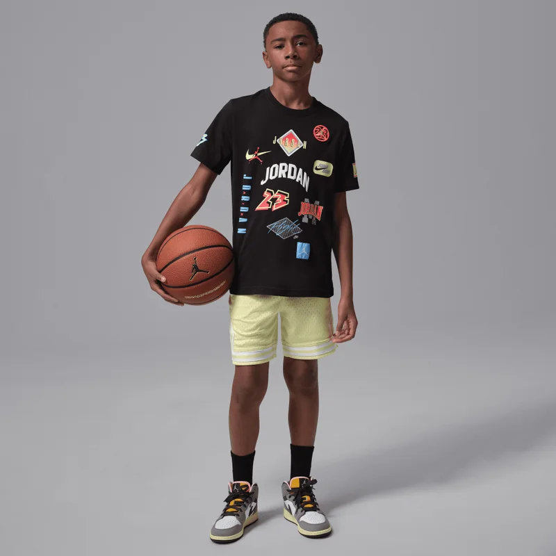 Jordan Black Kids' Dynasty Patch T-Shirt  | Best Price UAE