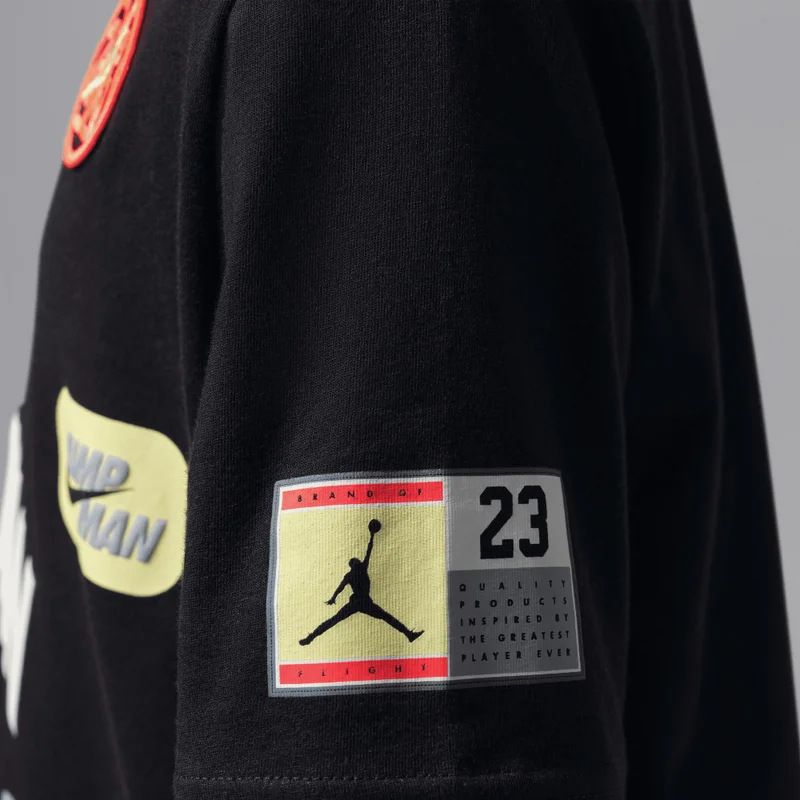 Jordan Black Kids' Dynasty Patch T-Shirt  | Best Price UAE
