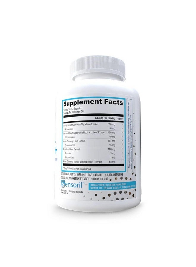 NuEthix Formulations NuEthix Formulations Herbal Adrena+, Adrenal Support Supplements for Women & Men, Cortisol Support, Improve Energy Levels & Mood, Includes Cordyceps & Ashwagandha, Non-GMO, Gluten Free, 30 Servings  - Image 2