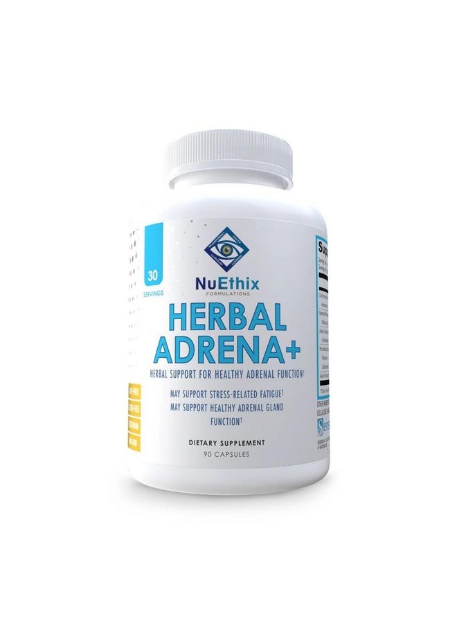 NuEthix Formulations NuEthix Formulations Herbal Adrena+, Adrenal Support Supplements for Women & Men, Cortisol Support, Improve Energy Levels & Mood, Includes Cordyceps & Ashwagandha, Non-GMO, Gluten Free, 30 Servings  - Image 1