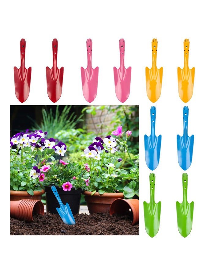 Newflager 10 Pack Mini Colorful Metal Hand Shovel, Kids Teens Adults Trowel Set Garden Tools for Flower Soil Planting Digging Transplanting (11 x 3 Inch) - Image 1