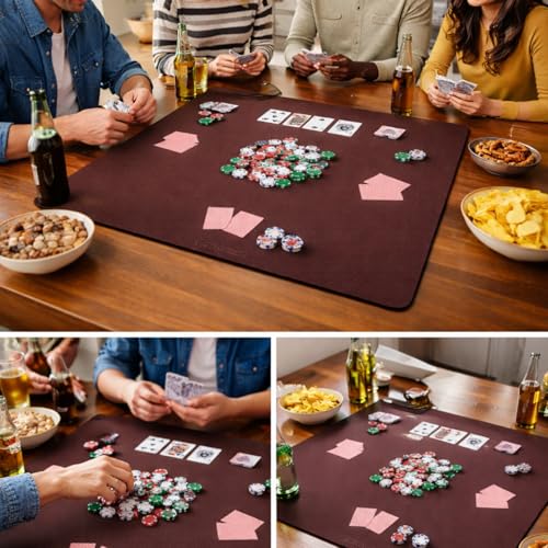 Feltectors Board Game Mat 35x35 Designed for 36 in Tables Mahjong Mat with Carrying Bag Neoprene Playmat Table Cover for Board Games Tile Poker RPG and Dominoes Brown - Image 5