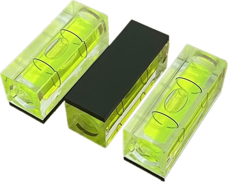 3Pcs Small Square Magnetic Spirit Levels Set Precision Bubble Level Mini Horizontal Bubble Measuring Tool (15x15x40mm, Magnetic) - Image 1