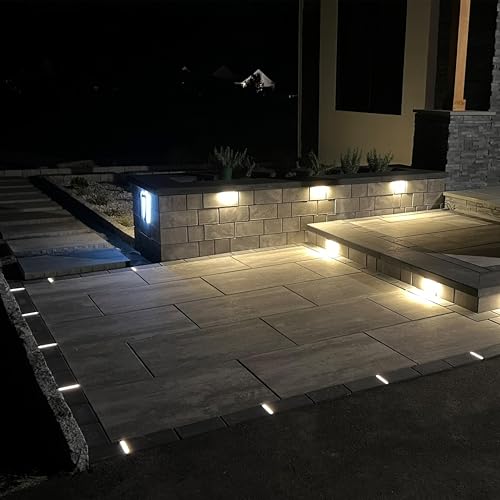 LUMENGY Paver Light Slim 0.5x9 Inch (0.55x8.85), 2700K Warm White, Glare-Free Linear Lighting for Driveways, Walkways and Paver Borders, 12V Hardwired, IP67 Waterproof, Drive-Over Rated - Image 4