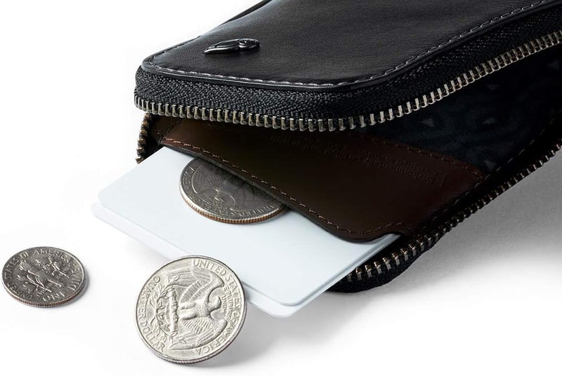 BELLROY Card Pocket (Small Leather Zip Card Holder Wallet, Holds 4-15 Cards, Coin Pouch, Folded Notes) - Black - Image 4