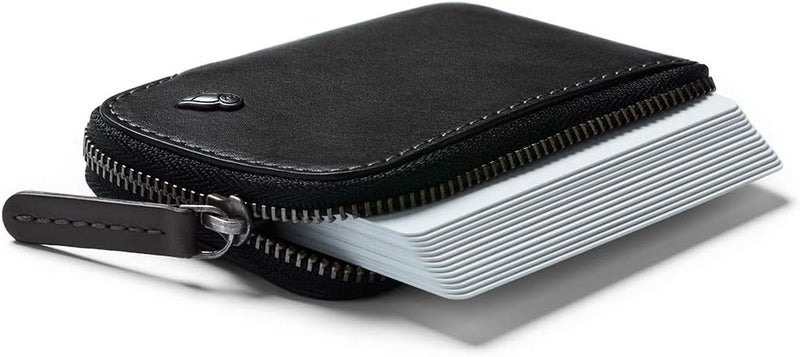 BELLROY Card Pocket (Small Leather Zip Card Holder Wallet, Holds 4-15 Cards, Coin Pouch, Folded Notes) - Black - Image 3