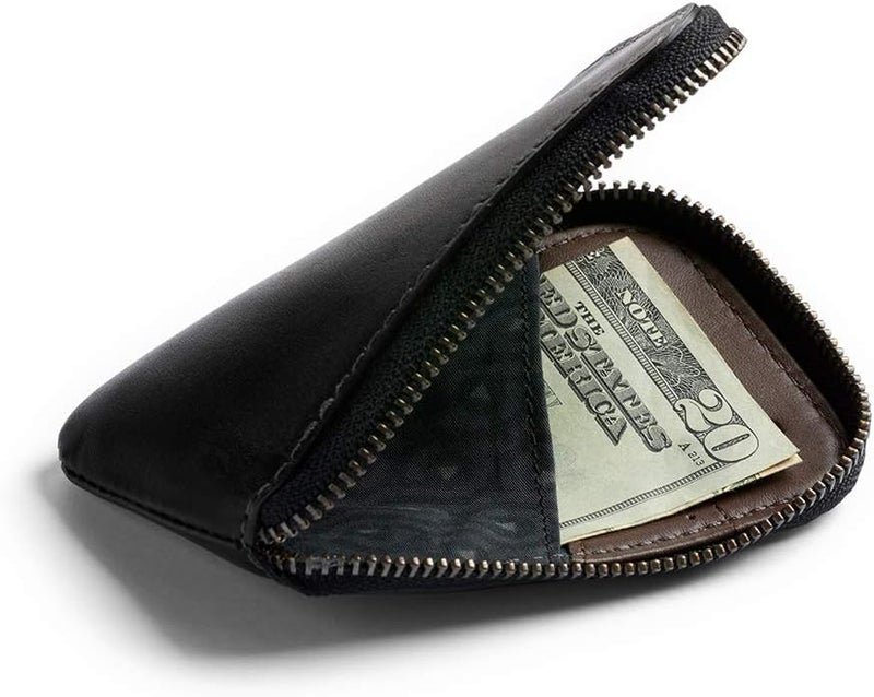 BELLROY Card Pocket (Small Leather Zip Card Holder Wallet, Holds 4-15 Cards, Coin Pouch, Folded Notes) - Black - Image 2