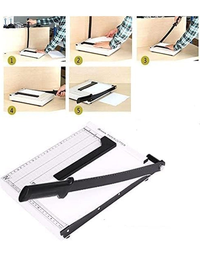 ZCM-HAPPY Paper Cutter A4 Stack Paper Trimmer Photo Cutter Craft Machine for Office Home or School White Color - Image 5