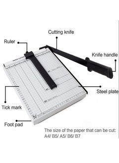 ZCM-HAPPY Paper Cutter A4 Stack Paper Trimmer Photo Cutter Craft Machine for Office Home or School White Color  - Image 2
