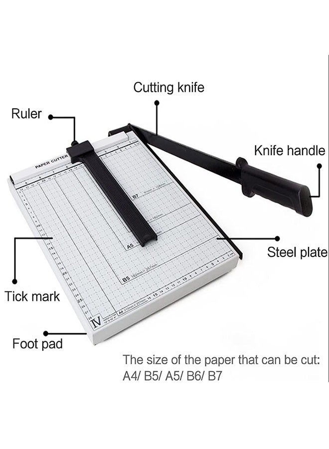 ZCM-HAPPY Paper Cutter A4 Stack Paper Trimmer Photo Cutter Craft Machine for Office Home or School White Color - Image 2