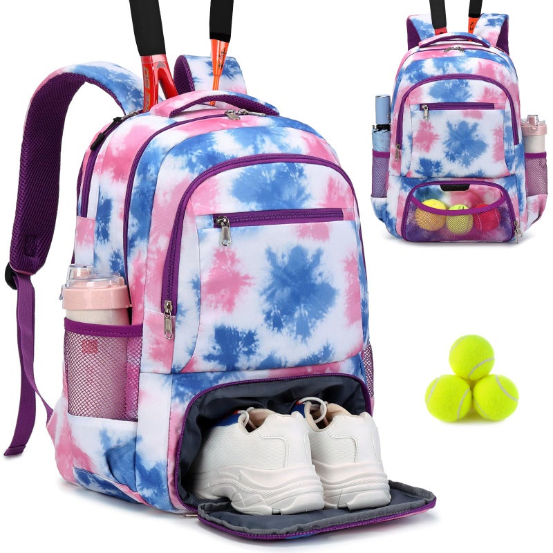 ACESAK Tennis Backpack Tennis Bag for Women Men Tennis Bag Holds 2 Rackets Badminton Squash Pickleball Paddles Balls - Image 2