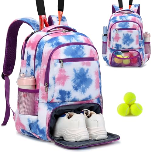 ACESAK Tennis Backpack Tennis Bag for Women Men Tennis Bag Holds 2 Rackets Badminton Squash Pickleball Paddles Balls - Image 1