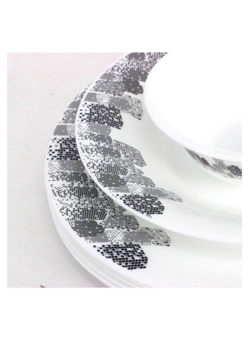 Melrich Melrich 26 Pcs Opal ware Dinner set Dishwasher safe Microwave safe Freezer safe 6 Dinner set 6 Dessert plate 6 Soup plate 6 Bowl 1 Large Bowl 1 Serving Plate BPA free - Image 2
