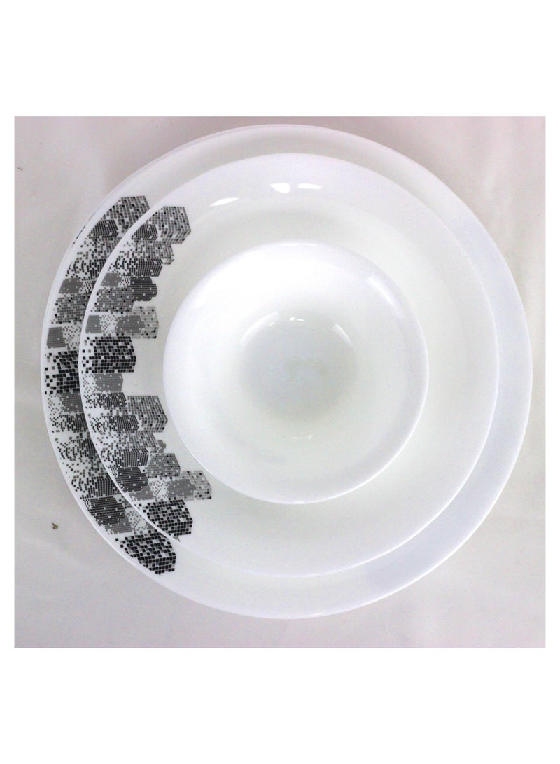 Melrich Melrich 26 Pcs Opal ware Dinner set Dishwasher safe Microwave safe Freezer safe 6 Dinner set 6 Dessert plate 6 Soup plate 6 Bowl 1 Large Bowl 1 Serving Plate BPA free - Image 3