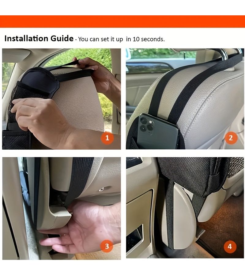 Car Seat Side Storage Hanging Bag 16 54 X 5 51 Inch 1 Pack - Image 3