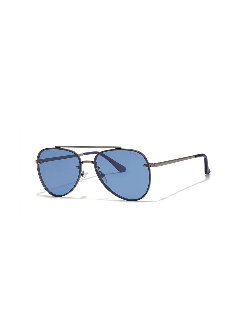 Blackout Glam,Unisex Sunglasses, Aviator Sunglasses, UV Protection: UV400 (Grey,Blue)