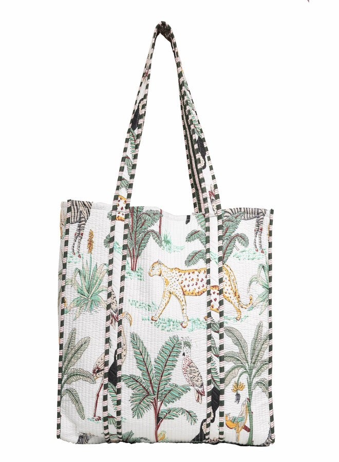 INDACORIFY Printed Cotton Tote Bag Women Shopping Carry Bag Indian Handmade Shopping Bag Ethnic Baho Hippie Bag Shoulder Bag - Image 3