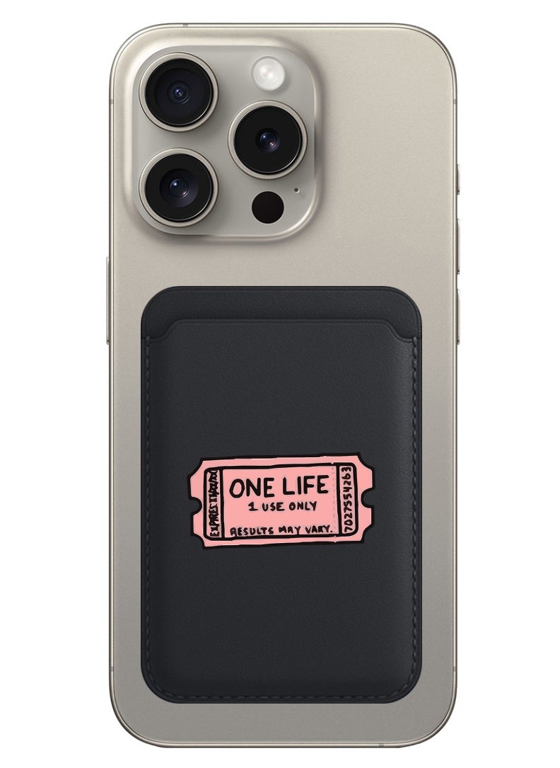 Theodor - Magnetic Wallet, Compatible with MagSafe Wallet, for iPhone Wallet, for iPhone 16/15/14/13/12 Series, Not for iPhone 13/12 mini, 3 Card Holder, Vegan Leather, Black - One life - Image 1